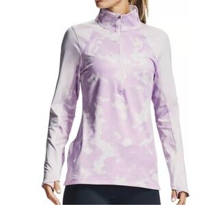 UNDER ARMOUR Purple Camo ColdGear 1/2 Zip Long Sleeve Mock Neck Pullover Size XL